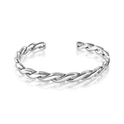 Twisted Silver Bangle