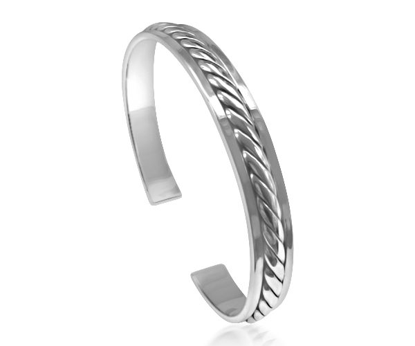 Mens Gift Idea - Sterling Silver Bangle