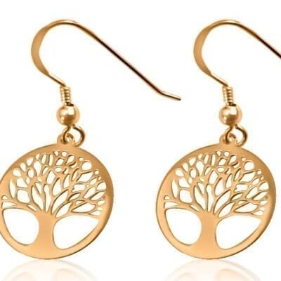 Mulberry Tree of Life Earrings Rose Gold