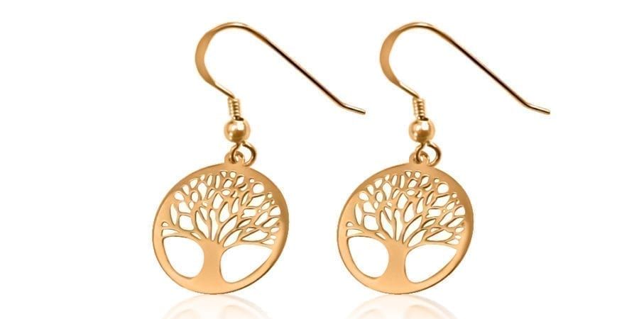 Mulberry Tree of Life Earrings Rose Gold