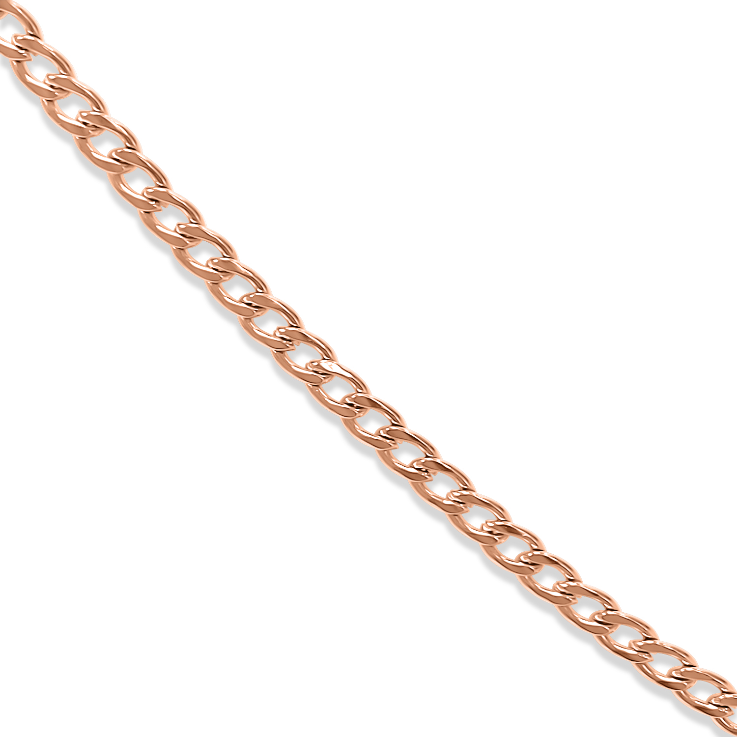 Mens Rose Gold Chain Necklace | 18 Inches | 20 Inches | 4mm Width | CubanSkinny | Alfred & Co. London