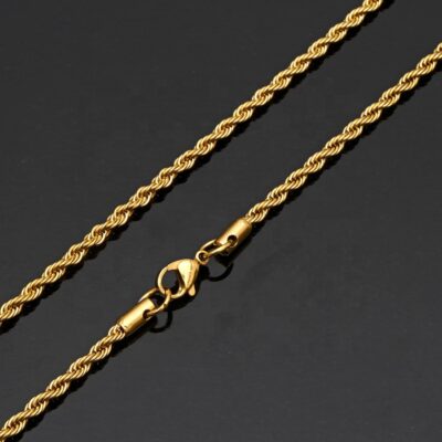 Mens gold rope chain 4mm Clearance