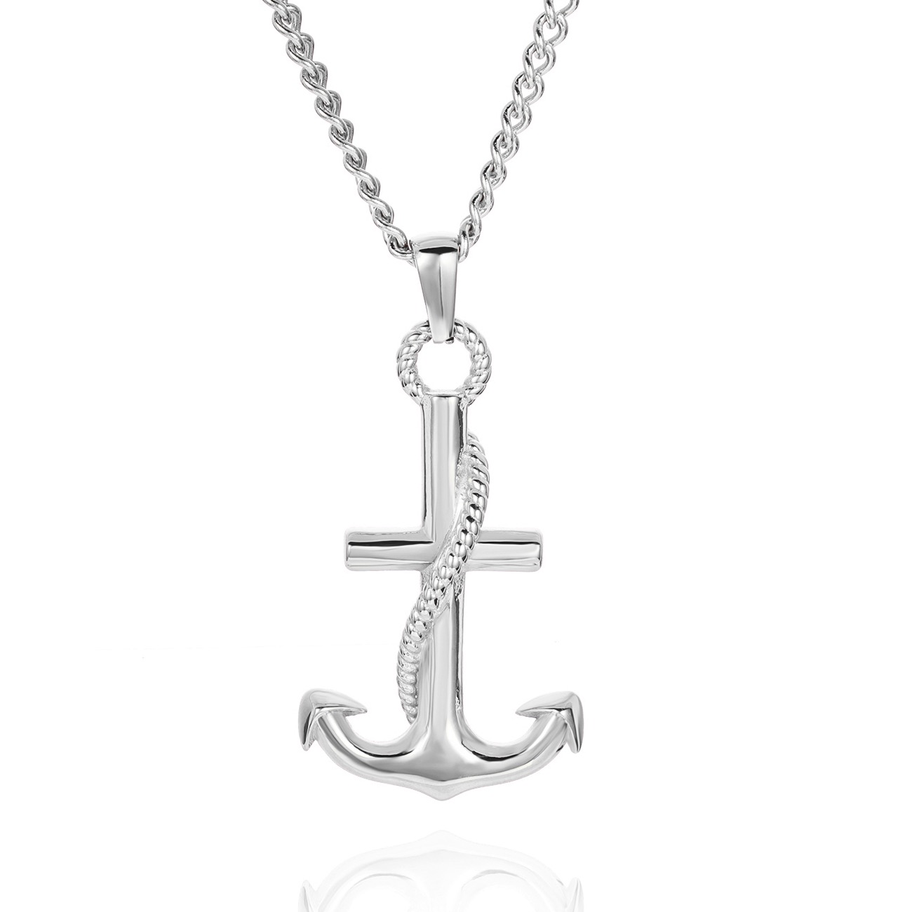 Anchor Silver Pendant Necklace