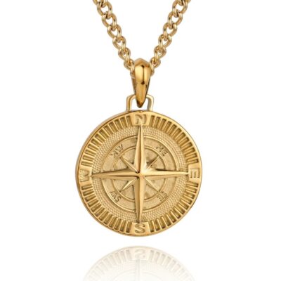 Compass Necklace Gold