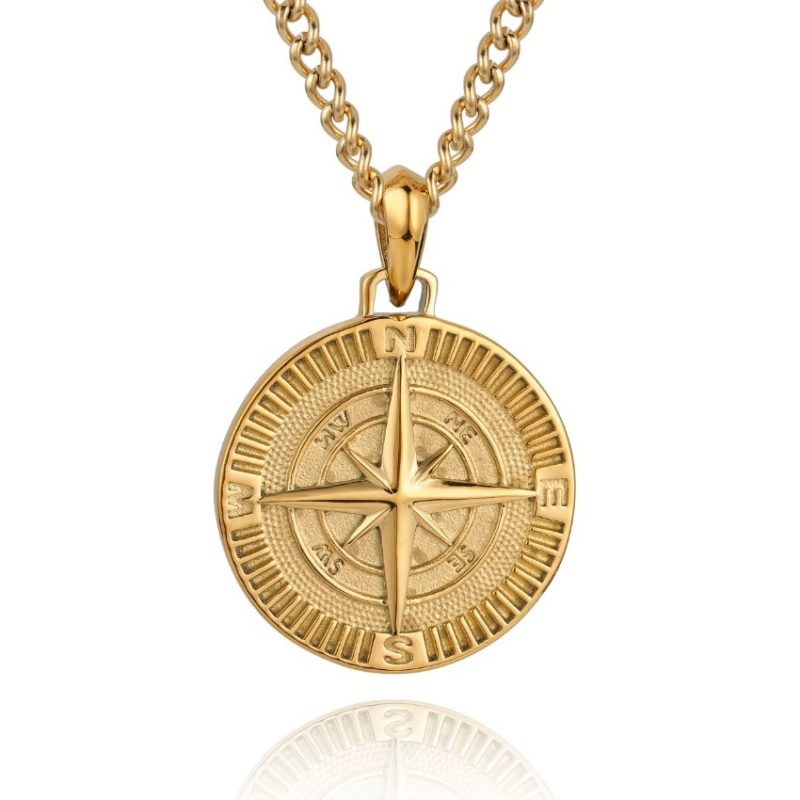 Compass Necklace Gold