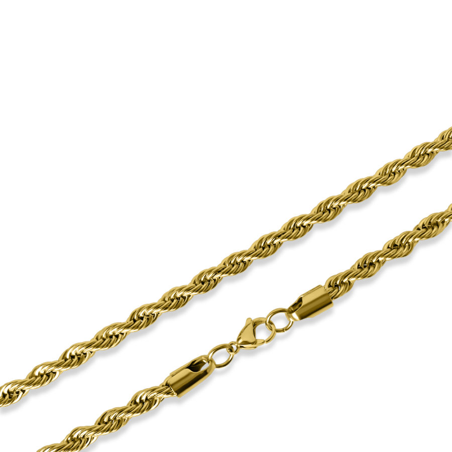 FRENELLE Jewellery  18K Gold Twisted Rope Chain Necklace