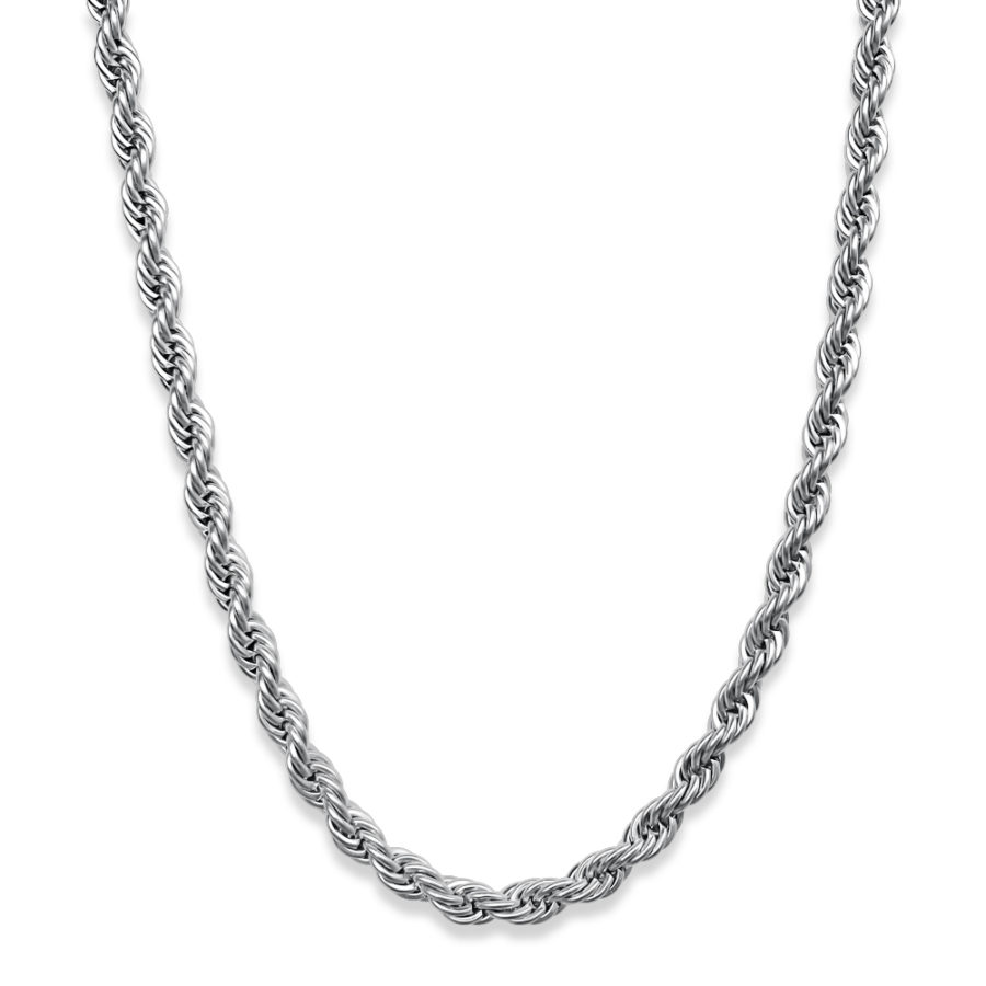 Necklace Set: Silver Rope Chain and Large Silver Cross — WE ARE ALL SMITH