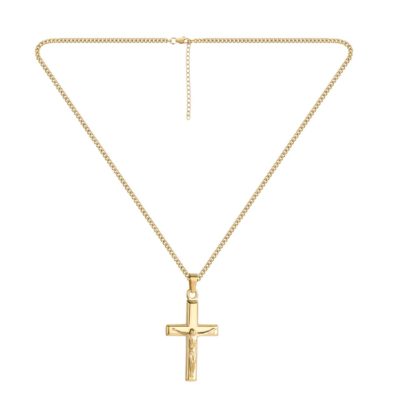 Gold Crucifix Pendant Necklace