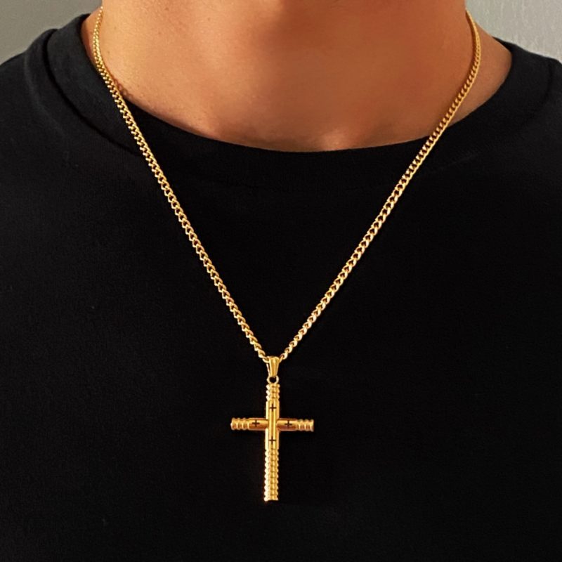 MENS GOLD CROSS NECKLACE