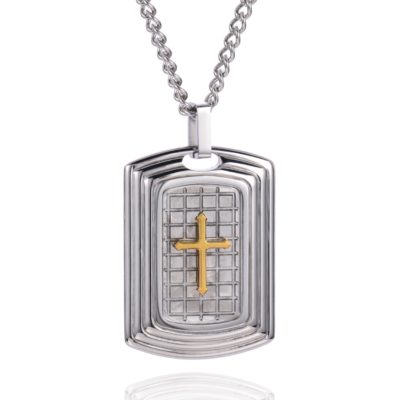 CRUCIFIX NECKLACE SILVER & GOLD