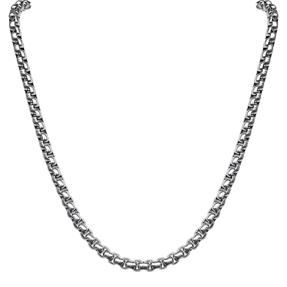 Silver box link chain discount