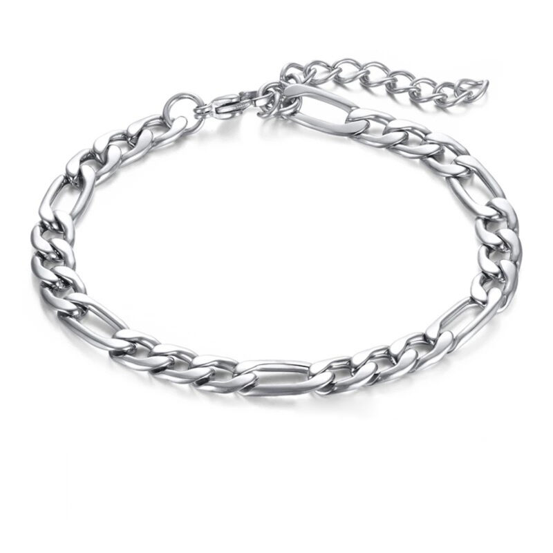 Silver Figaro Bracelet