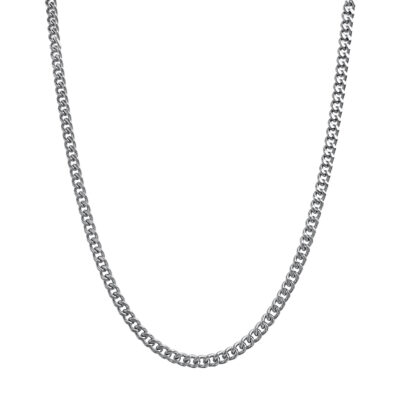 Mens Slim Silver Chain Necklace