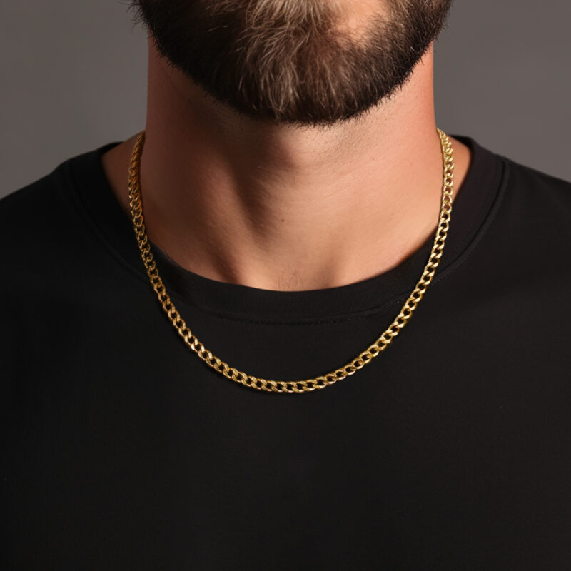 Mens Gold Curb Chain 5mm