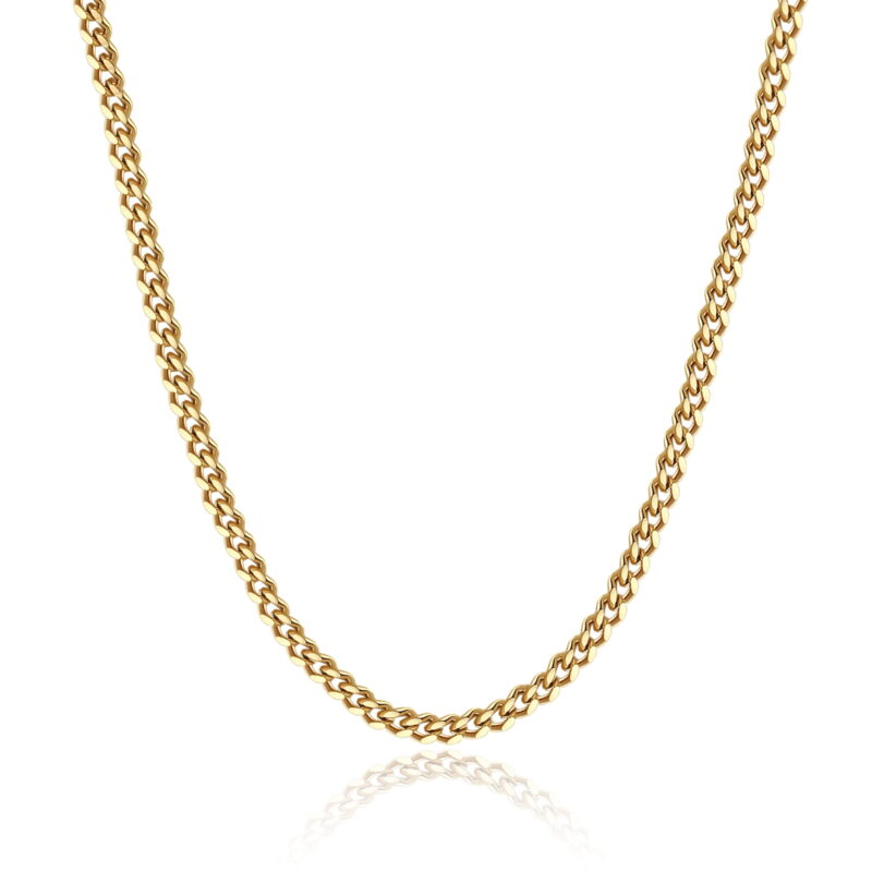 Gold Curb Chain Necklace