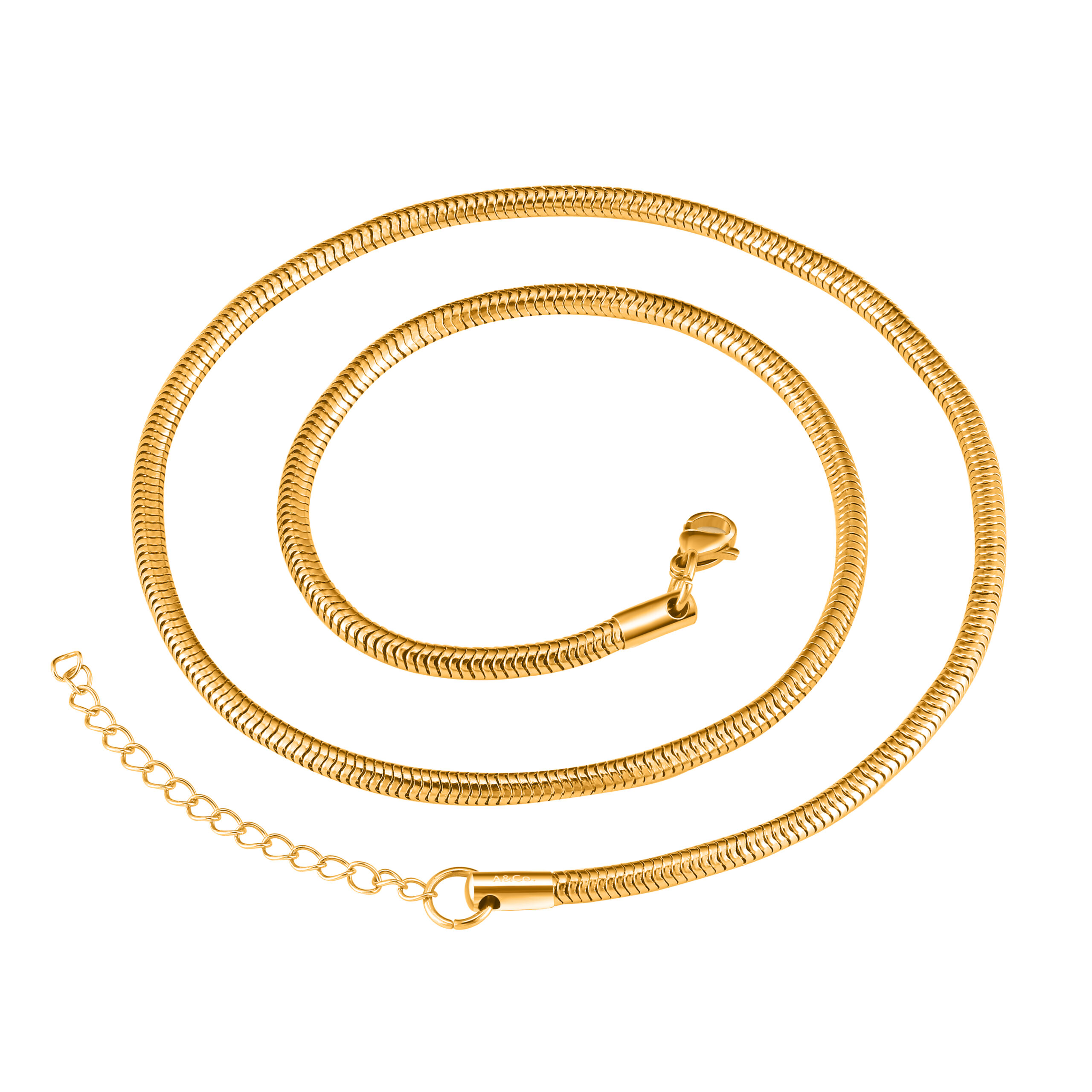 3mm Round Snake Chain Necklace 14k Solid Yellow Gold Round Snake Chain Fine  Jewelry Unisex Necklace, Mens Gold Chain -  Denmark