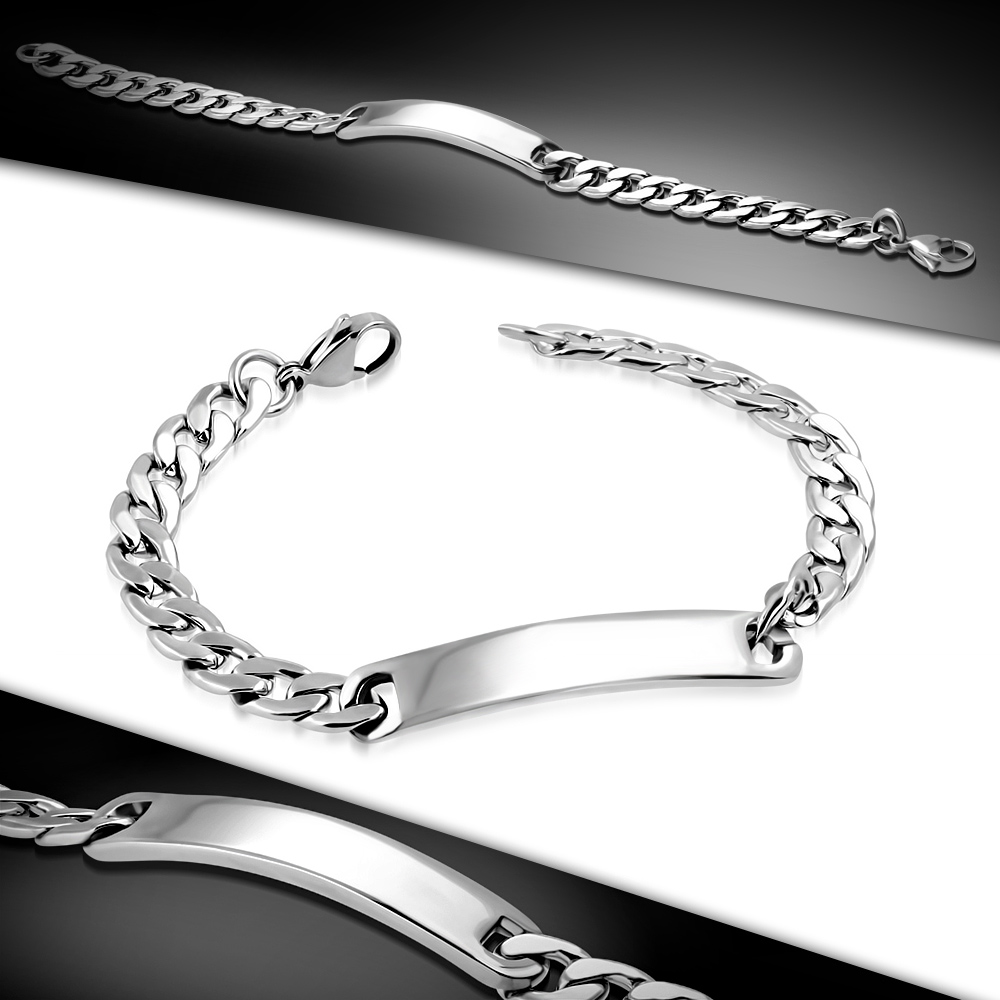Mens ID Bracelet Stainless Steel Free Delivery Alfred & Co. Jewellery