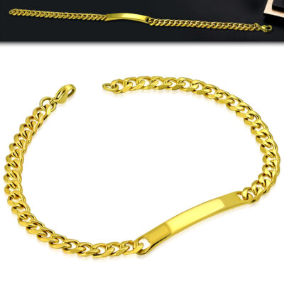 Mens Gold ID Bracelet