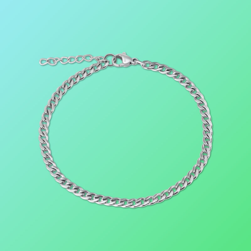 Mens Thin Silver Bracelet