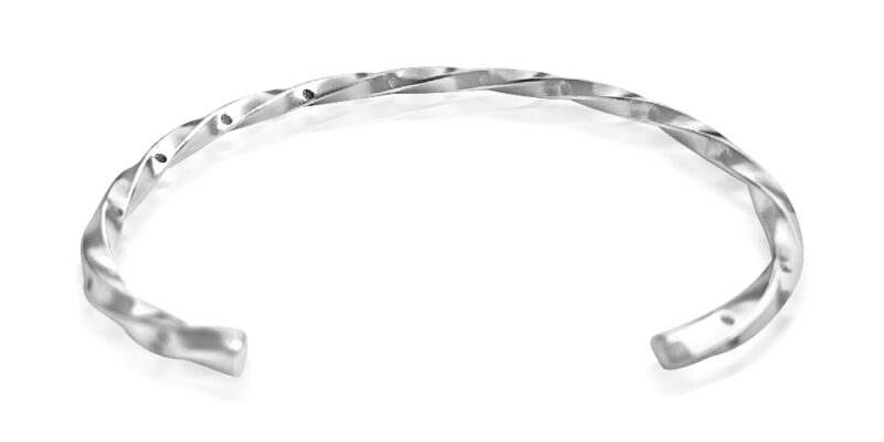Silver Torque Bangle Twist - Image 2