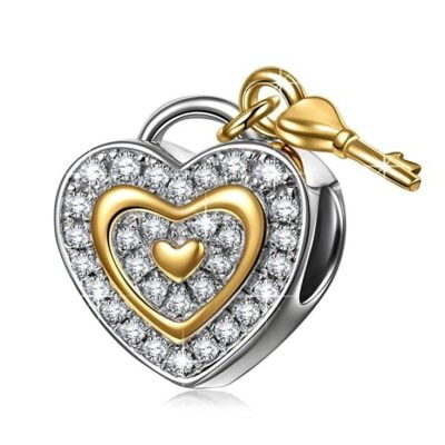 Heart & Key Charm