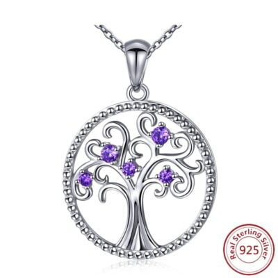 Purple Tree of Life Necklace