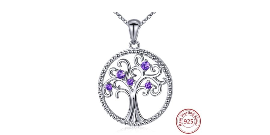 Purple Tree of Life Necklace