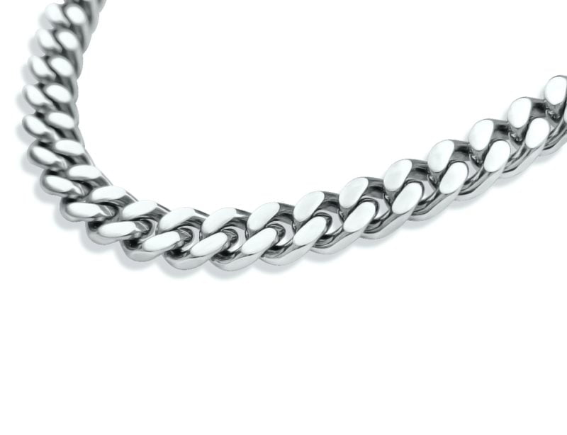 Cuban Link Chain Necklace Sieraden Kettingen Kettingen Men's Chain Necklace Stainless Steel Silver Chain 7mm Cuban Chain Necklace for Men 