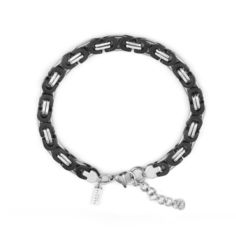 Black Silver Byzantine Bracelet