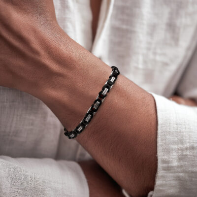 Byzantine Bracelet Silver Black