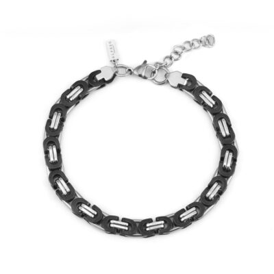 Silver Black Byzantine Bracelet