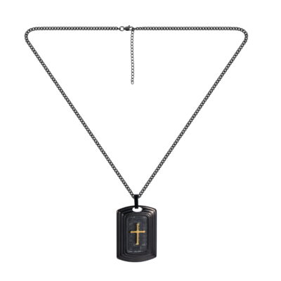 BLACK CRUCIFIX NECKLACE