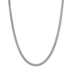Mens Slim Silver Chain Necklace