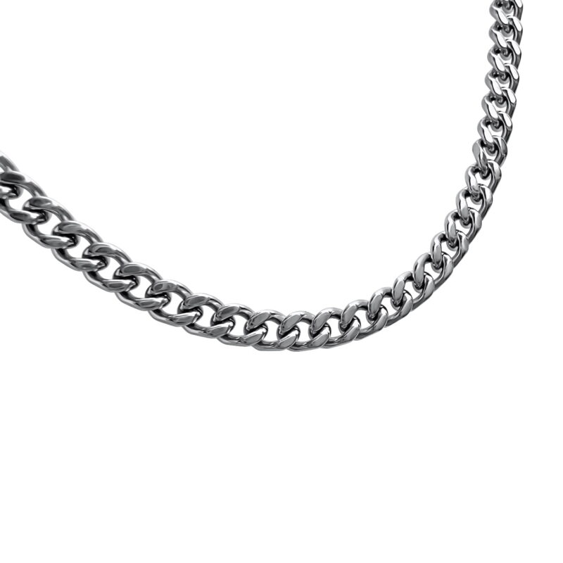 Mens Slim Silver Chain Necklace