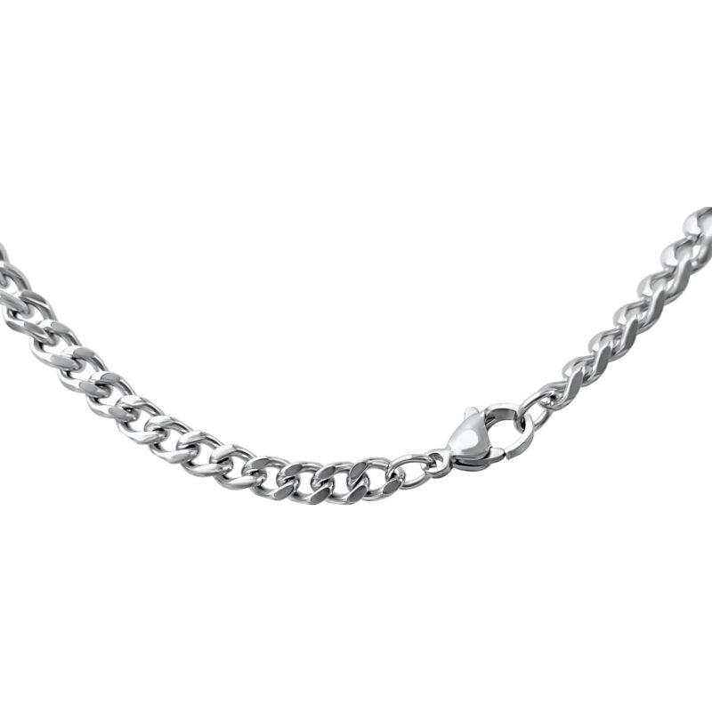 Mens Slim Silver Chain Necklace