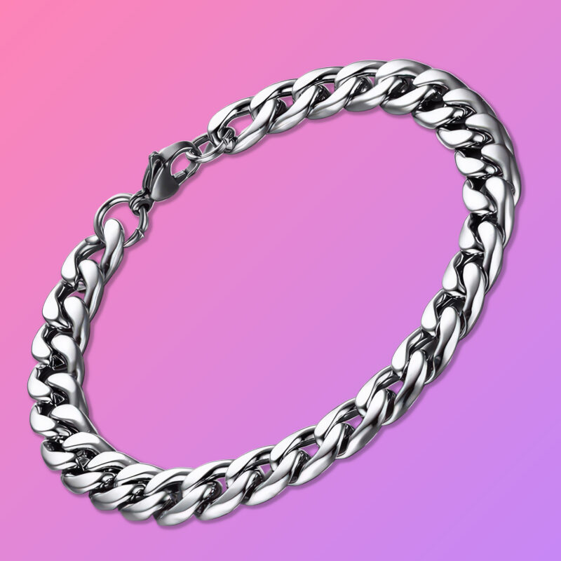 Mens Silver Bracelet Cuban
