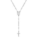 Mens Rosary Necklace Silver