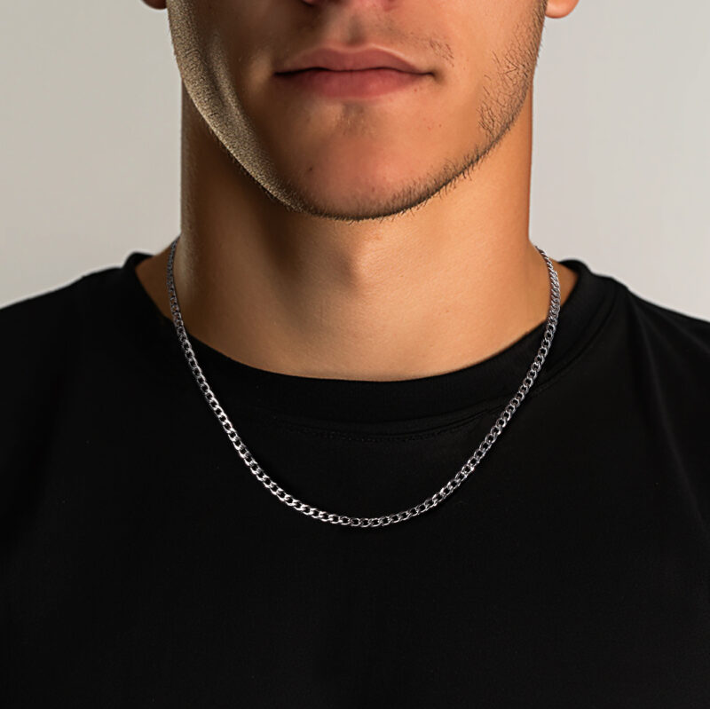 Mens Thin Silver Chain