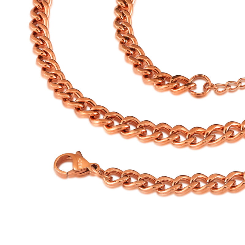 Rose Gold Curb Chain Necklace 5mm Width