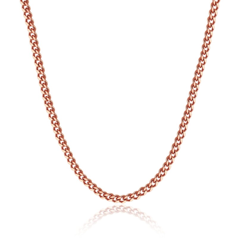 Rose Gold Curb Chain Necklace 5mm Width