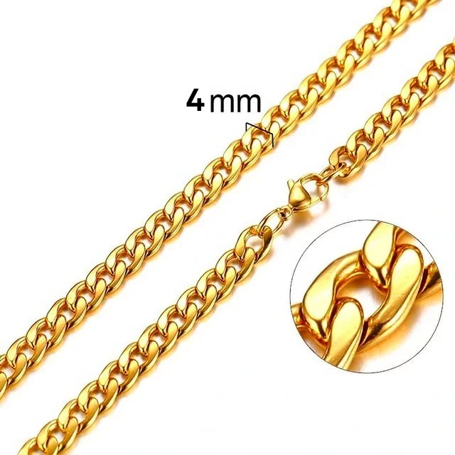 Thin Gold Bracelet - 4mm - CubanSkinny