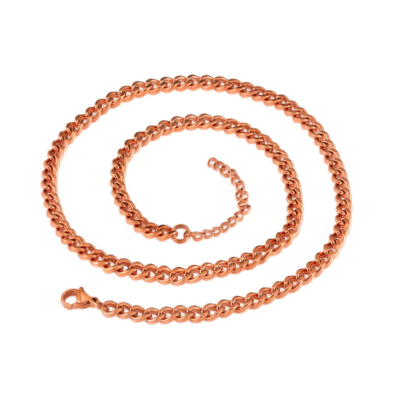 Rose Gold Curb Chain Necklace 5mm Width