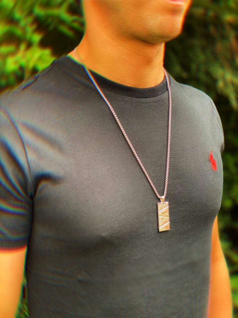 Mens Pendant Necklace Silver