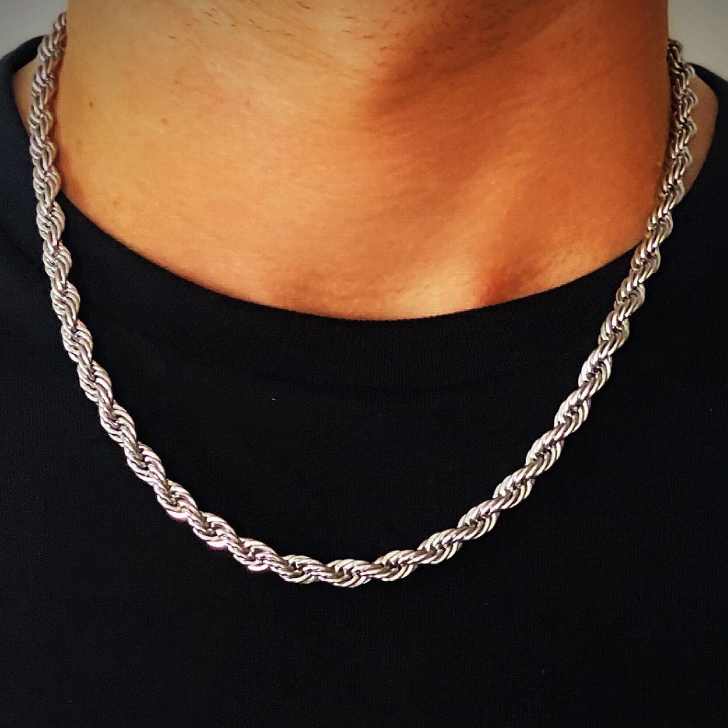 Rope Twisted Chain Necklace Stainless Steel Alfred & Co. Jewellery