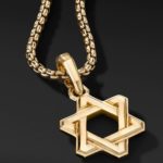 MOO&LEE Mens Stainless Steel Star of David Pendant Necklace with 24 Inches Link Chain 