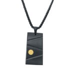 Black & Gold Pendant Necklace