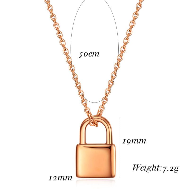 Personalized Padlock Necklace - OurCoordinates Silver / 45 cm