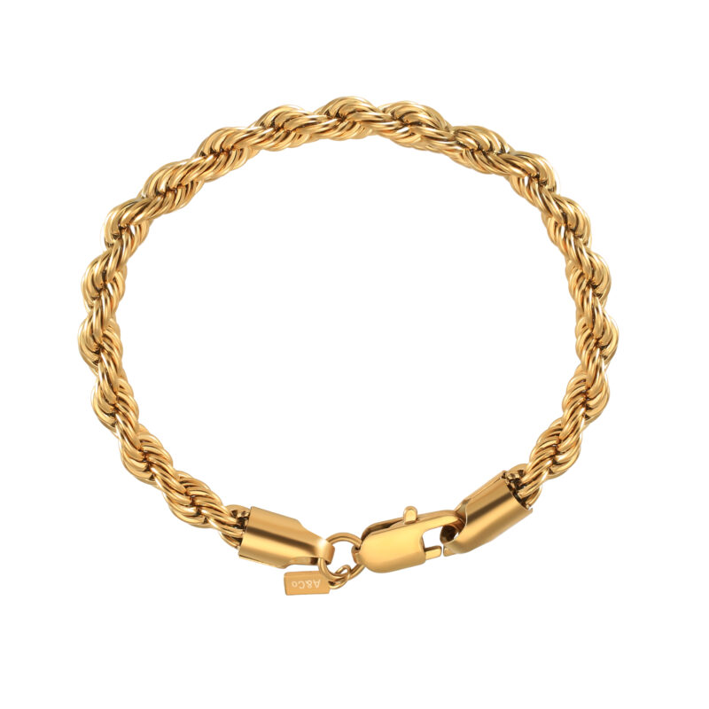 Gold Rope Bracelet 6mm
