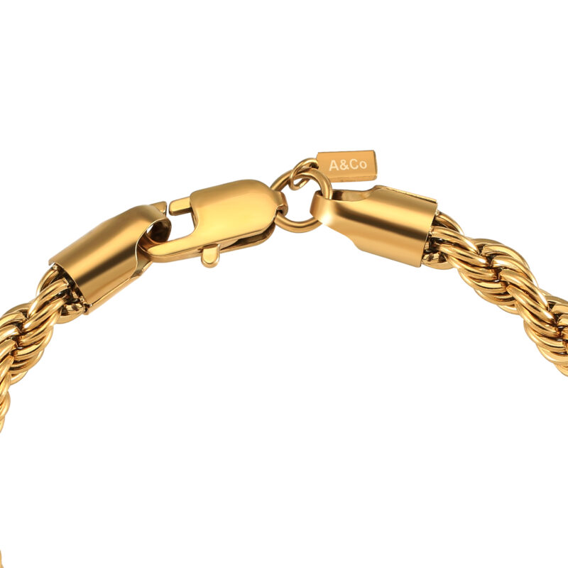 Gold Rope Bracelet 6mm