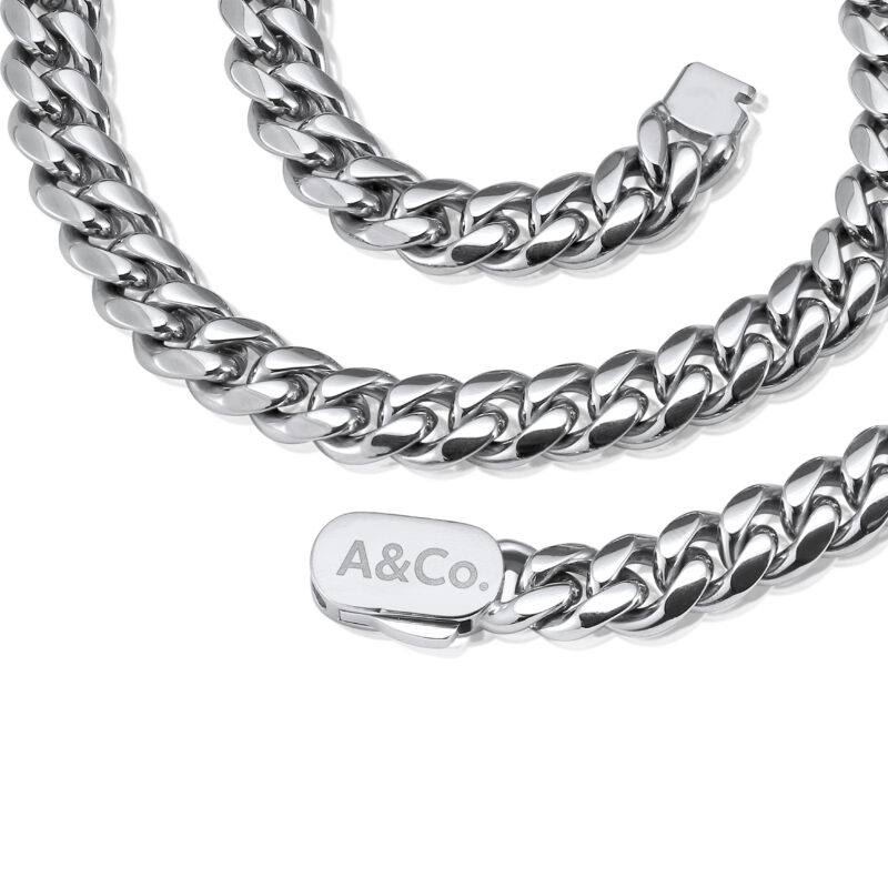 Mens Silver Cuban Chain 10mm Width